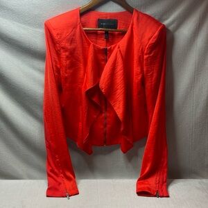 BCBG Maxazria Orange full zip jacket size medium